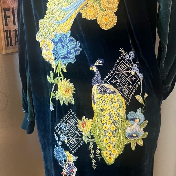 Velvet varsity bomber jacket embroidered peacocks by Paparazzi Biz NWT - Picture 9 of 16